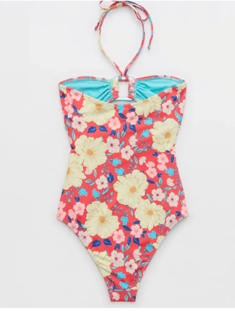 NWT Aerie Halter Ring Cut Out Swim Onepiece